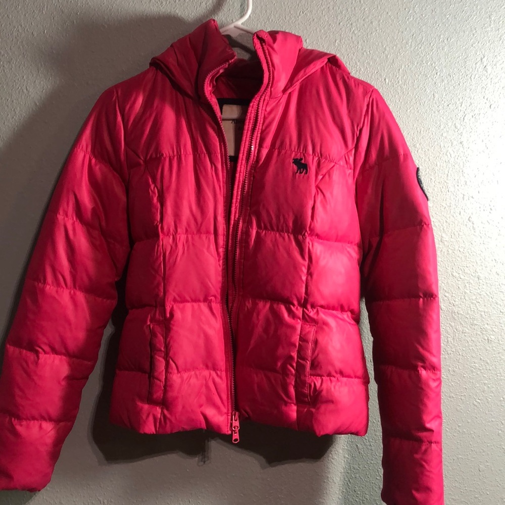 Pink Puffer Abercrombie jacket